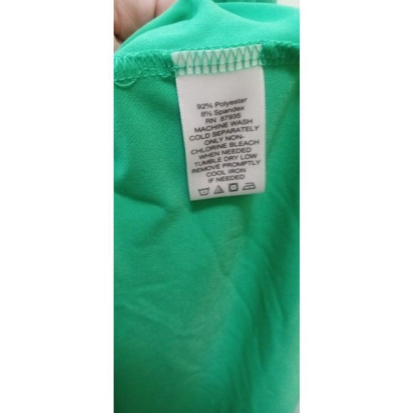 Susan Graver X-Large XL Top Layered Tiers 3/4 Sleeves Round Neck Stretch Green - Picture 5 of 6